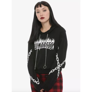 DC Comics Birds Of Prey Huntress Chain Semi-Crop Girls Hoodie / Sweatshirt